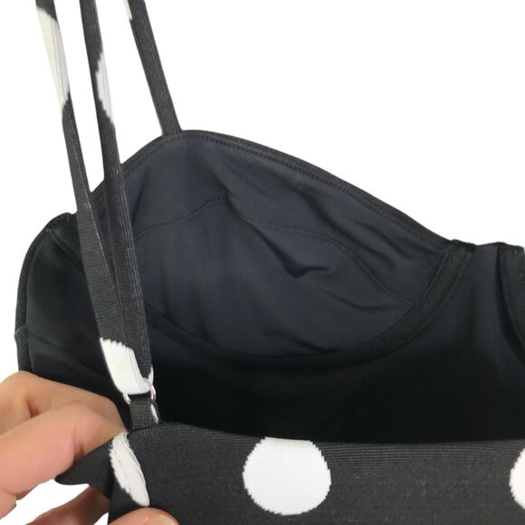 Mara Hoffman Underwire One Piece Swimsuit Womens Polka Dots Black White Sz L - Picture 6 of 9
